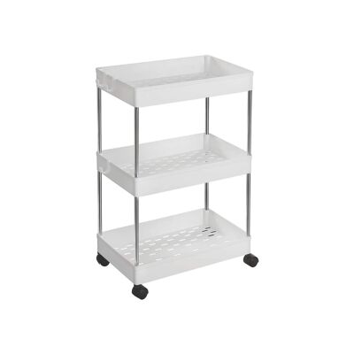 Carro de almacenamiento de 3 compartimentos con 40 x 22 x 60 cm (largo x ancho x alto)