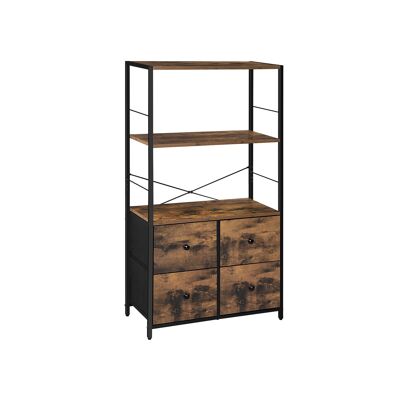 Opbergrek met stoffen lades 63 x 30 x 120 cm (L x B x H)
