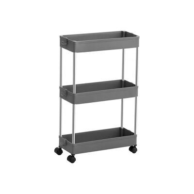 Carro con 3 niveles grises 40 x 13,5 x 60 cm (largo x ancho x alto)