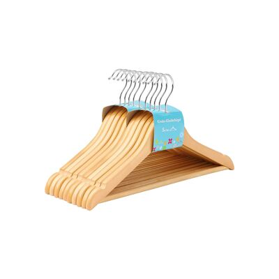 Kinderkledinghangers van massief hout, set van 10 35 x 1,2 x 20 cm (L x B x H)