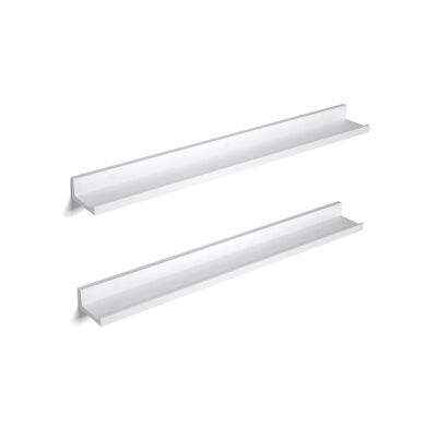 Wandplanken set van 2 blanco 80 x 10 x 5/2 cm (largo x ancho x alto)