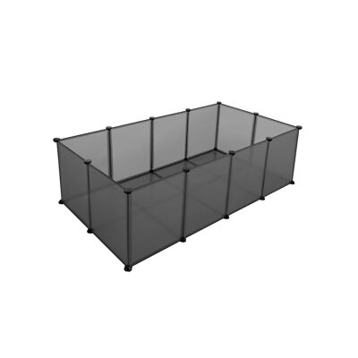 Grijs kunststof buitenverblijf 143 x 73 x 46 cm (L x B x H)