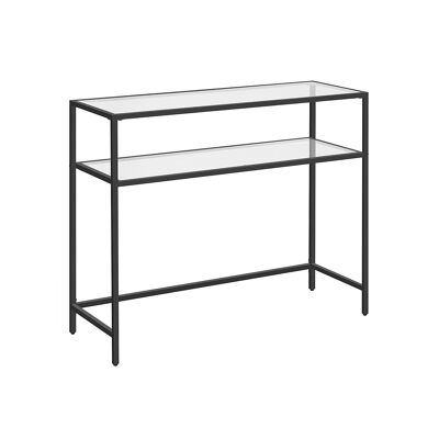Tavolo consolle con 2 assi nere 100 x 35 x 80 cm (L x L x A)