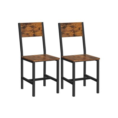 Eetkamerstoelen Set van 2 Vintage Bruin-Zwart 36,5 x 50 x 87 cm (L x B x H)