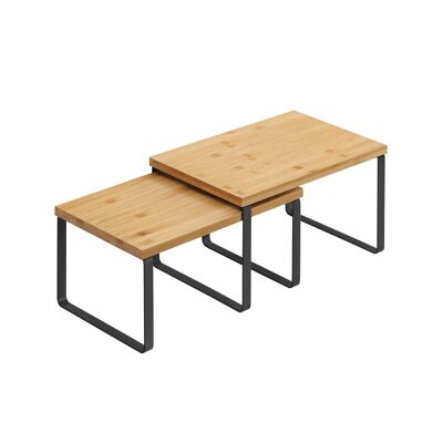 Kruidenrekjes set van 2 blanco-color natural 29,7 x 19,5 x 15,5 cm (largo x ancho x alto)