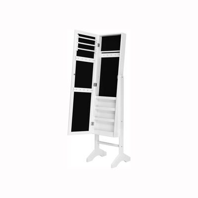 Vrijstaande sieradenkast met spiegel Wit 35,5 x 153 x 35 cm (An x Al x P)