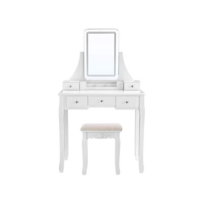 Kaptafel avec éclairage LED et écran blanc 80 x 40 x 137,5 cm (L x B x H)