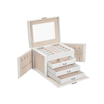 Juwelendoos con 4 livelli, di 22,5 x 17,5 x 16,5 cm (L x B x H)