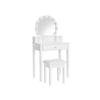 Set di cassetti con spiegel e lampada bianca 70 x 40 x 134 cm (L x L x A)