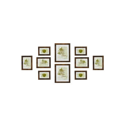 Fotolijst set van 10 vintage bruin 23,1 x 1,2 x 28,7 cm (largo x ancho x alto)
