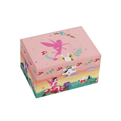 Sieradendoos met muziek en spiegel Roze 14,8 x 10,6 x 8,5 cm (L x L x A)