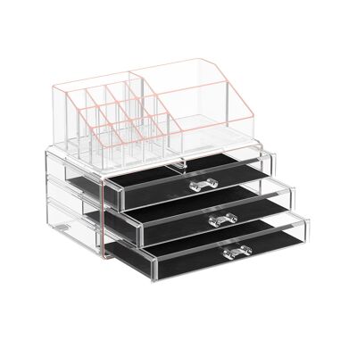 Organizer per il trucco trasparente 24 x 13,5 x 18,5 cm (L x P x A)