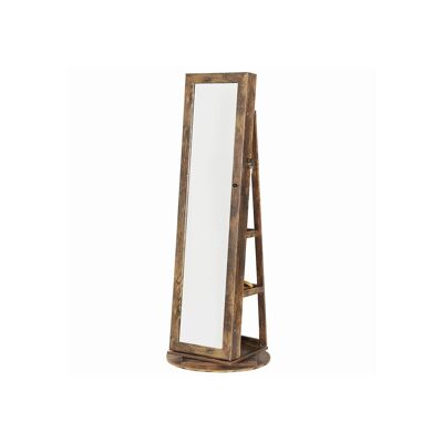 Sieradenkast 360° draaibaar vintage brun 54 x 54 x 161 cm (L x B x H)
