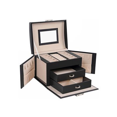 Draagbaar sieradendoosje Negro 17,5 x 13,5 x 12 cm (Largo x Ancho x Alto)