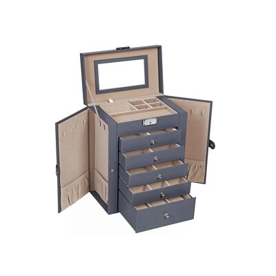 Sieradendoos met 6 lades Grijs 26 x 15,5 x 32 cm (L x L x A)