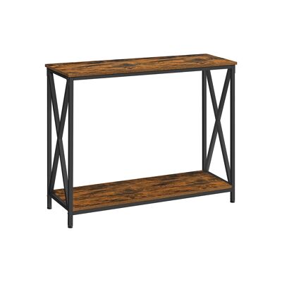 Tavolo da salotto dal design industriale con struttura in metallo 100 x 35 x 80 cm (L x P x A)