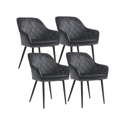 Set stoelen confezionato da 4 grigi 62,5 x 60 x 85 cm (L x L x A)