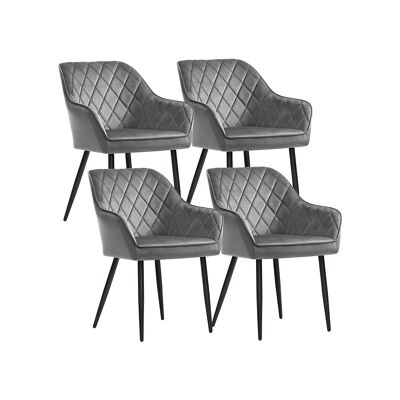 Juego de taburetes Gestoffeerde con 4 luces grises 62,5 x 60 x 85 cm (largo x ancho x alto)
