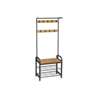 Kapstok bruin-zwart 72 x 33,7 x 183 cm (largo x ancho x alto)