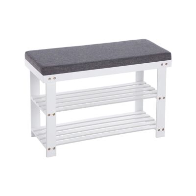 Banc de rangement en bambou avec grilles 71 x 29 x 49 cm (L x B x H)