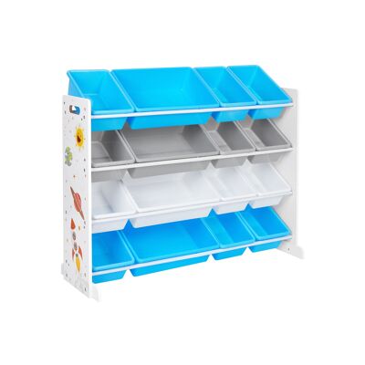 Speelgoedrek met 16 uitnembare bakjes 106 x 26,5 x 78 cm (Largo x Ancho x Alto)