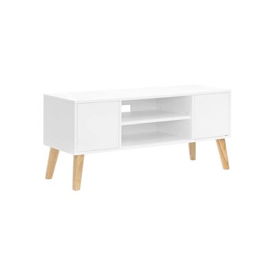 Meuble TV woonkamer naturel blanc couleur 110 x 40 x 49,5 cm (L x B x H)