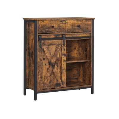 Bijzetkast in industriële stijl met lade 70 x 30 x 80 cm (L x B x H)