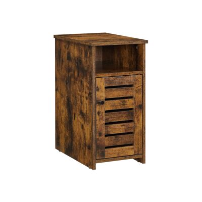 Nachtkastje met vintage bruine deur 30 x 50 x 60 cm (L x L x A)
