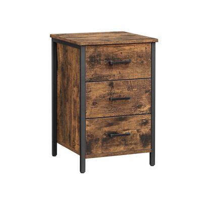 Bijzettafeltje industriale con 3 lades 40 x 40 x 60 cm (L x B x H)