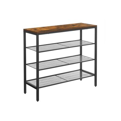 Schoenenrek en estilo industrial con 4 niveles 80 x 30 x 72 cm (largo x ancho x alto)