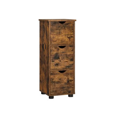 Badkamermeubel met lades en bruin vintage 30 x 30 x 80 cm (largo x ancho x alto)