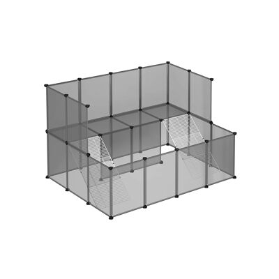 Kunststof dierenkooi gris 143 x 108 x 92 cm (L x B x H)