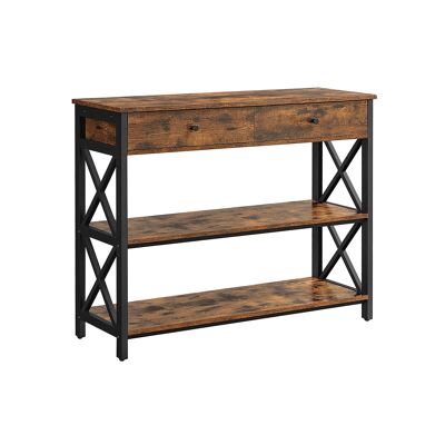 Table console en style industriel avec 2 lames 100 x 33 x 80 cm (L x B x H)