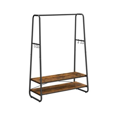 Kledingrek vintage bruin-zwart 100 x 45 x 160 cm (largo x ancho x alto)