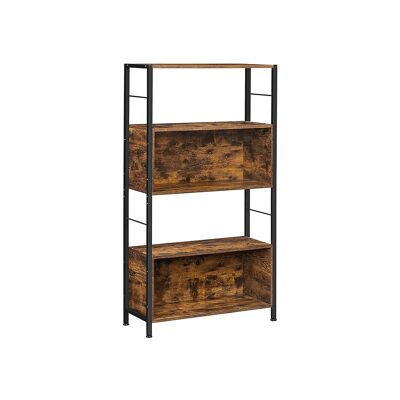 Boekenkast in industriële stijl vintage bruin-zwart 80 x 30 x 148 cm (L x L x A)