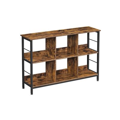Boekenkast in industriële stijl vintage bruin-zwart 120 x 33 x 80 cm (L x L x A)