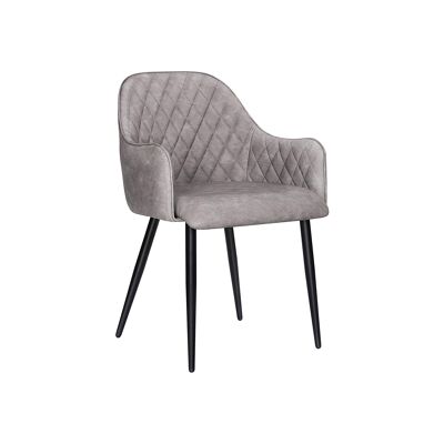 Set van 2 vintage eetkamerstoelen met grijze PU zappe 54 x 57 x 79,5 cm (L x L x A)