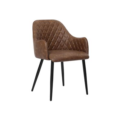 Set van 2 vintage eetkamerstoelen met bruine PU zappe 54 x 57 x 79,5 cm (L x L x A)