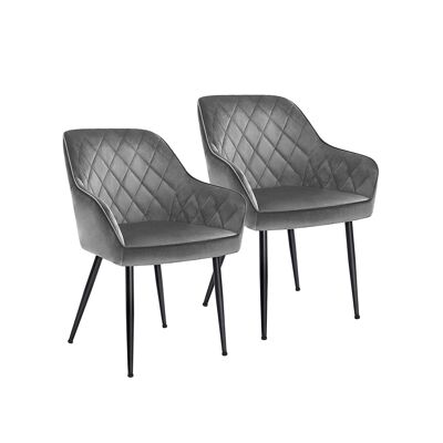 Ensemble de 2 meubles de cuisine avec bras en gris clair 62,5 x 60 x 85 cm (L x B x H)