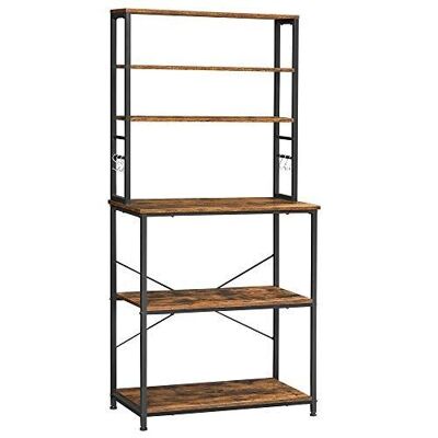 Industrieel design keukenrek vintage brun-noir 80 x 40 x 167 cm (L x B x H)