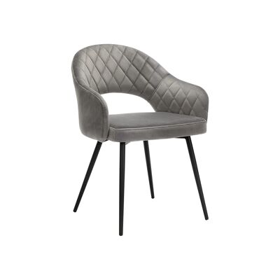 Grijze fluwelen eetkamerstoel 57 x 56 x 77 cm (L x L x A)