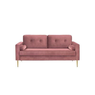 Banco bekleed met rosa fluweel 181 x 82 x 86 cm (largo x ancho x alto)