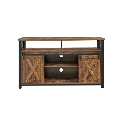 Meuble TV vintage brun et noir 135 x 40 x 76 cm (L x B x H)