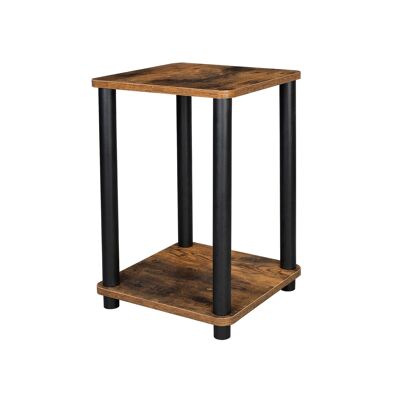 Bijzettafel en vintage brun et noir 34 x 34 x 50 cm (L x B x H)
