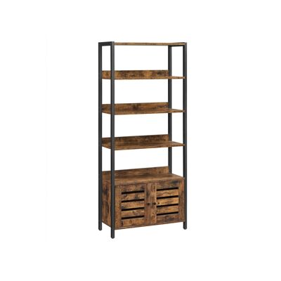 Boekenkast vintage bruin en zwart 64 x 28,6 x 147,3 cm (largo x ancho x alto)