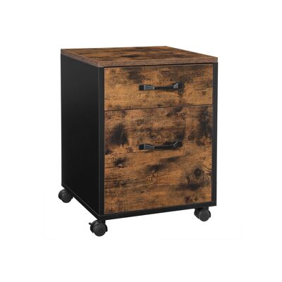 Rolcontainer vintage bruin-zwart 41 x 40 x 55 cm (largo x ancho x alto)