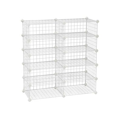 Schoenenrek rechthoekige schoenenopberger blanc 83 x 31 x 88 cm (L x B x H)