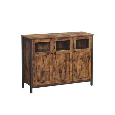 Dressoir vintage bruin en zwart 100 x 35 x 75 cm (L x L x A)
