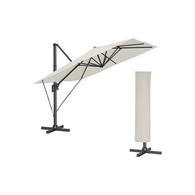Parasol verstelbaar en beige helling 3 x 3 m (L x B)