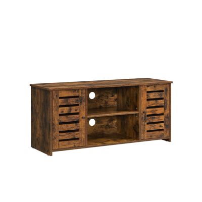 Mueble de TV con rejilla de ventilación en color marrón vintage 110 x 40 x 50 cm (largo x ancho x alto)
